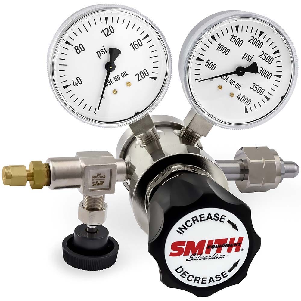 Miller/Smith 223-4106 350 CGA Inlet Connection, 150 Max psi, Hydrogen Welding Regulator 