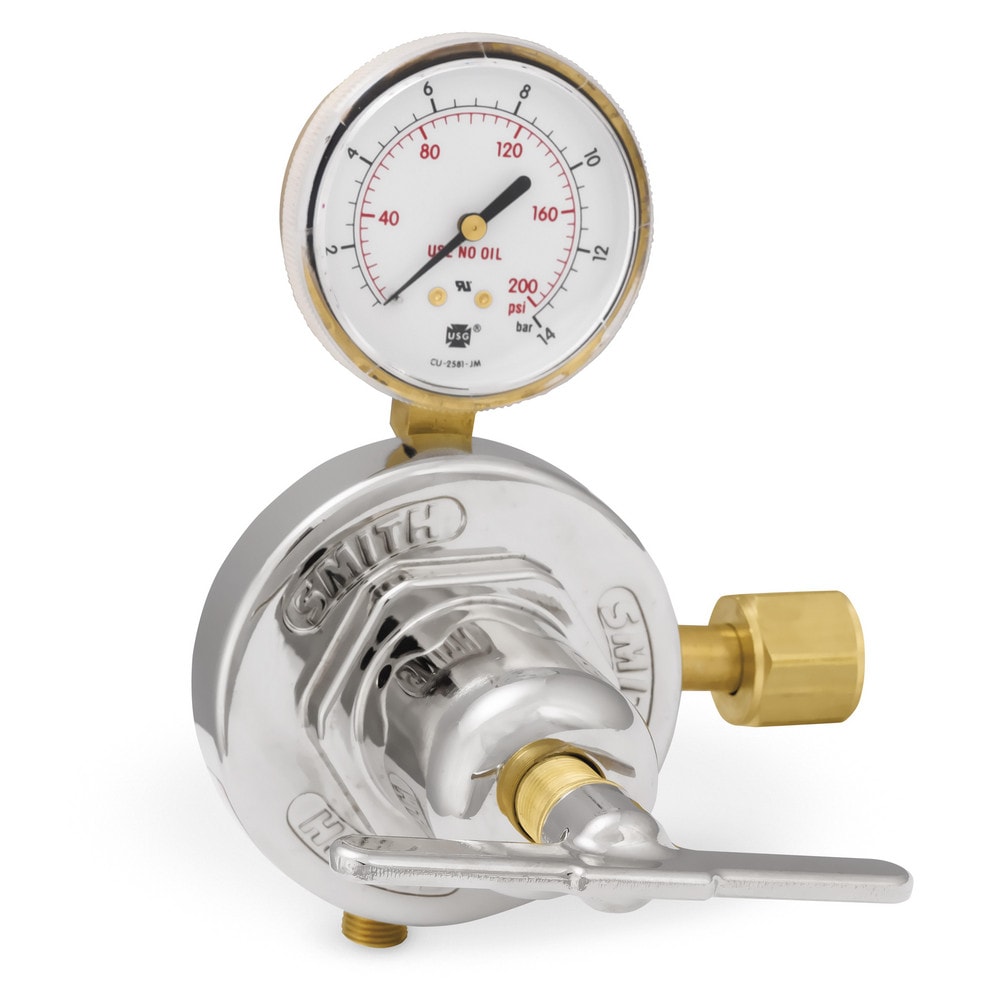 C Size & CGA 25 7/8-14 LH Inlet Connections, B CGA 25 & 9/16-18 LH Fitting, 50 Max psi, LP Gas Welding Regulator
