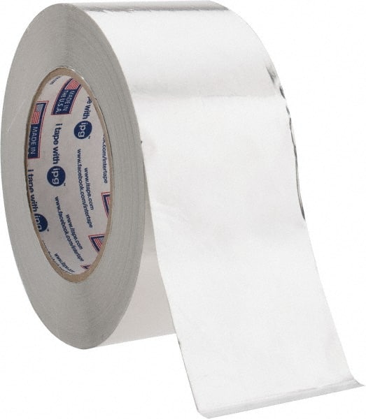 Silver Aluminum Foil Tape: 60 yd Long, 2-1/2" Wide, 4.6 mil Thick