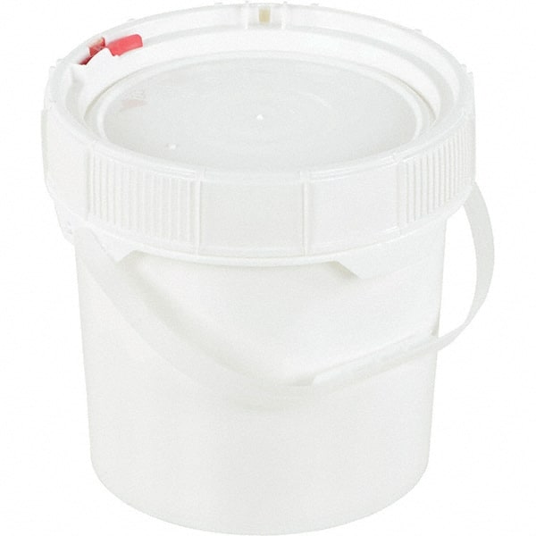 Buckets & Pails; Capacity: 3.5 gal (US); Body Material: High-Density Polyethylene; Style: Single Pail; Shape: Round; Color: White; Handle: Yes; Lid: For Use With: Storage; Shipping; Handle Material: Steel; Height (mm): 2.1875 in; Container Size Compatibil