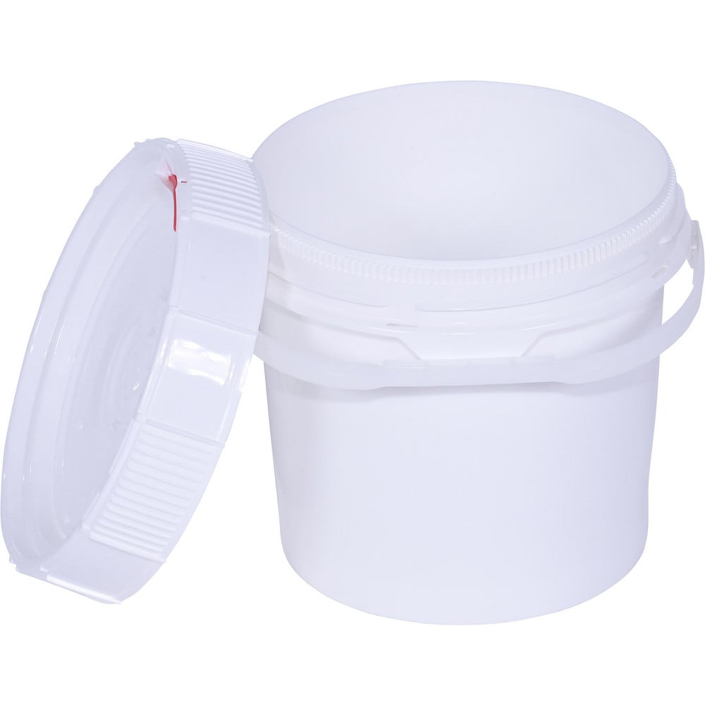 Buckets & Pails; Capacity: 3.5 gal (US); Body Material: High-Density Polyethylene; Style: Single Pail; Shape: Round; Color: White; Handle: Yes; Lid: For Use With: Storage; Shipping; Handle Material: Steel; Height (mm): 2.1875 in; Container Size Compatibil