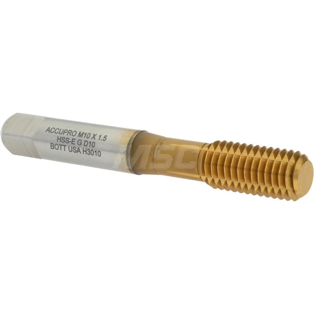 Thread Forming Tap: Metric Coarse, Bottoming, Powdered Metal High Speed Steel, TiN Finish