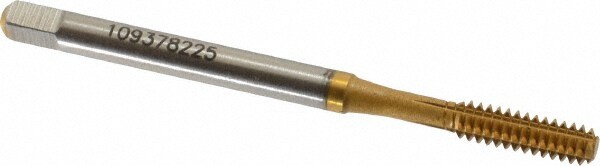 Thread Forming Tap: #6-32, UNC, Bottoming, Powdered Metal High Speed Steel, TiN Finish
