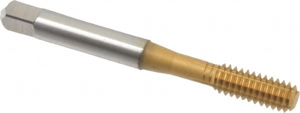 Thread Forming Tap: 1/4-20, UNC, Bottoming, Powdered Metal High Speed Steel, TiN Finish