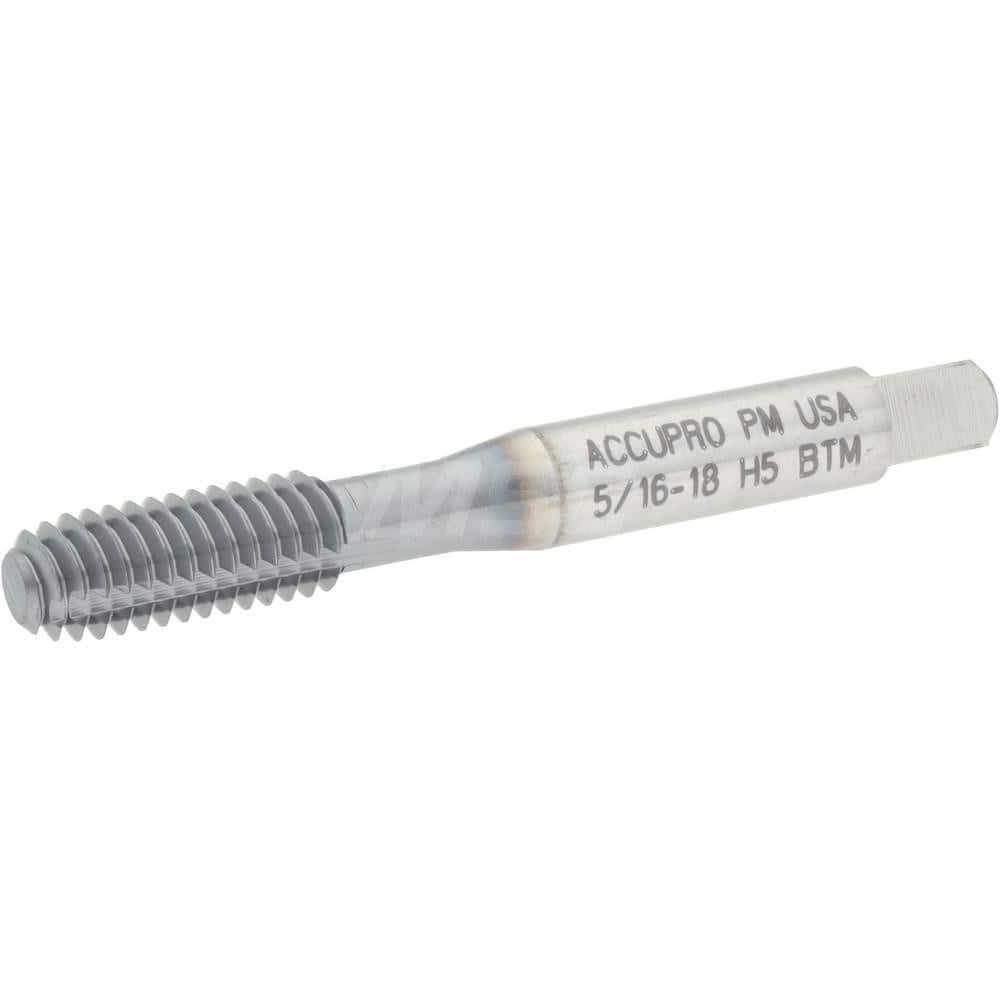 Accupro 13085-01C Thread Forming Tap: 5/16-18, UNC, Bottoming, Powdered Metal High Speed Steel, TiCN Finish 