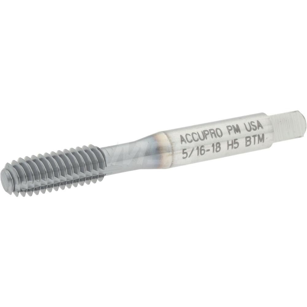 Thread Forming Tap: 5/16-18, UNC, Bottoming, Powdered Metal High Speed Steel, TiCN Finish