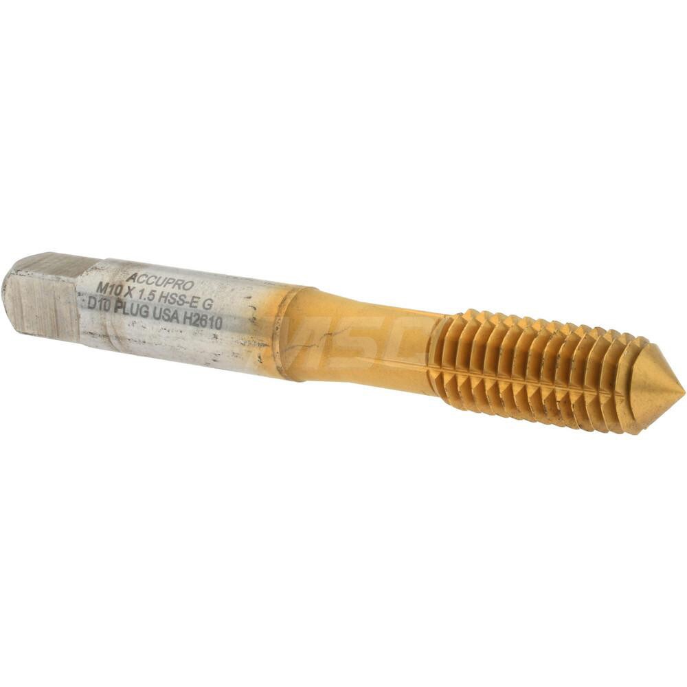 Thread Forming Tap: Metric Coarse, Plug, Powdered Metal High Speed Steel, TiN Finish