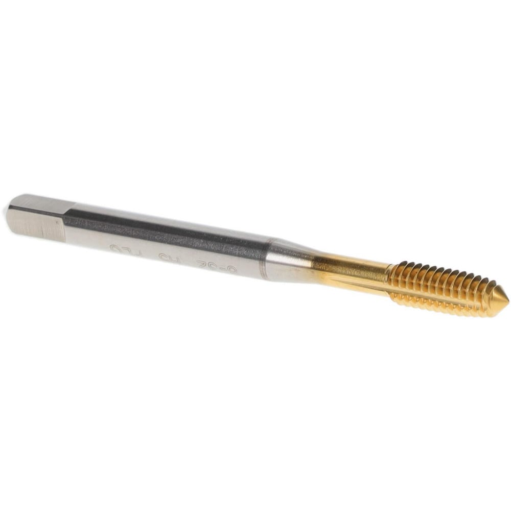 Thread Forming Tap: #8-32 UNC, Plug, Powdered Metal High Speed Steel, TiN Coated