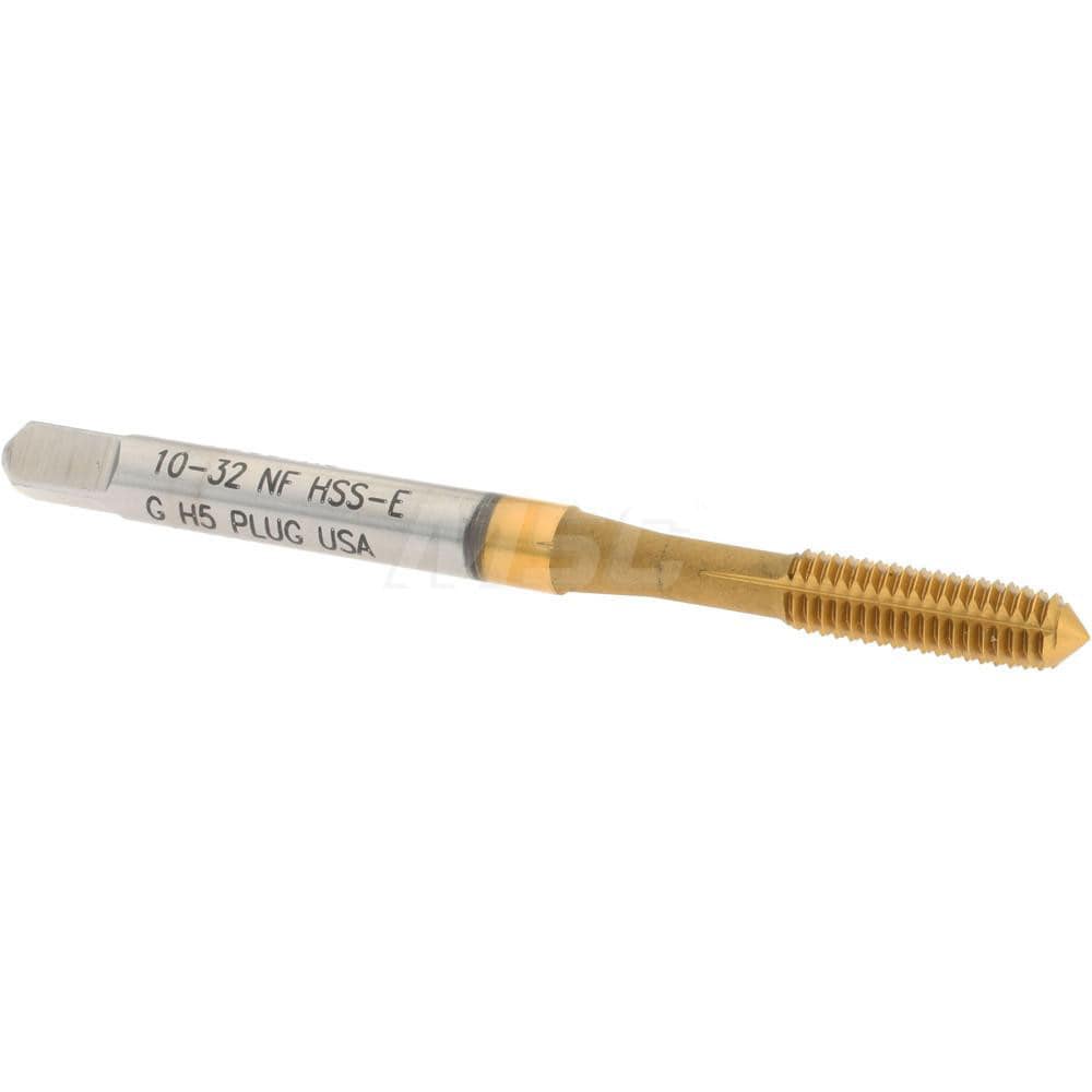 Thread Forming Tap: #10-32, UNF, Plug, Powdered Metal High Speed Steel, TiN Finish