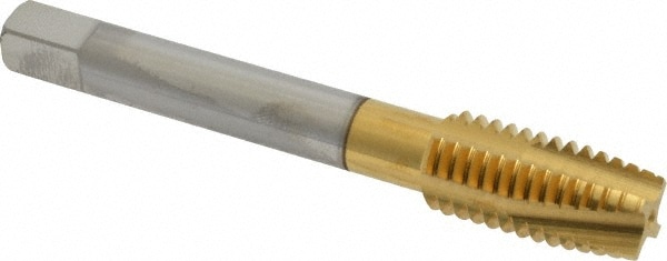 Accupro 30163-00T Spiral Point Tap: 1/2-13, UNC, 4 Flutes, Plug, 3B, Powdered Metal, TiN Finish 