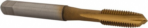 Spiral Point Tap: 1/4-28, UNF, 3 Flutes, Plug, 3B, Powdered Metal, TiN Finish