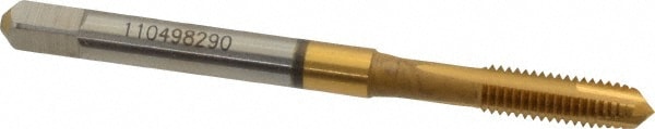 Accupro 31044-00T Spiral Point Tap: M5 x 0.8, Metric Coarse, 3 Flutes, Plug, 6H, Powdered Metal, TiN Finish 