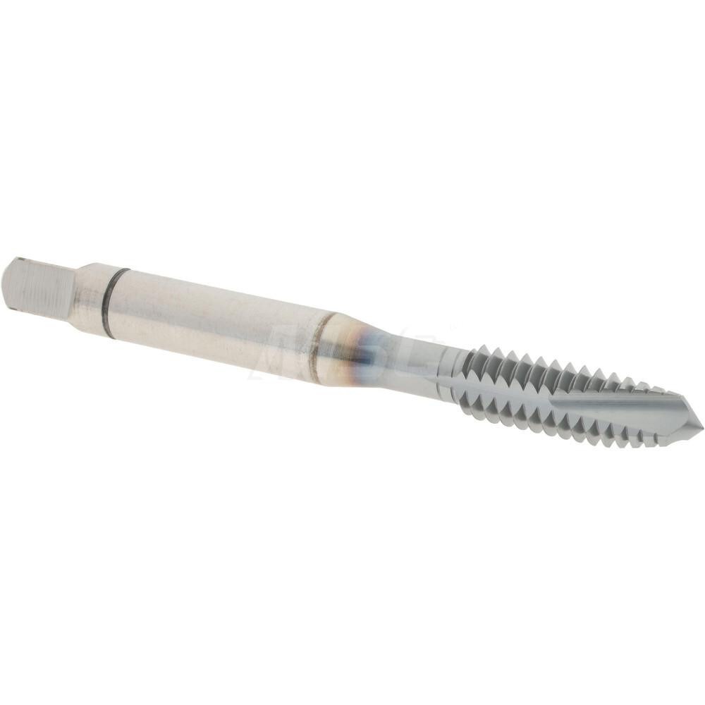 Spiral Point Tap: 1/4-20, UNC, 3 Flutes, Plug, 3B, Powdered Metal, TiCN Finish