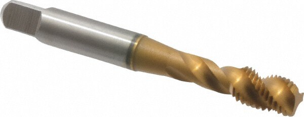 Spiral Flute Tap: 5/16-24, UNF, 3 Flute, Modified Bottoming, 3B Class of Fit, Powdered Metal, TiN Finish