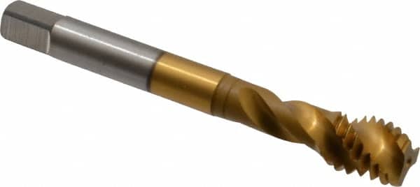 Accupro 40143-00T Spiral Flute Tap: 7/16-14, UNC, 3 Flute, Modified Bottoming, Powdered Metal, TiN Finish 
