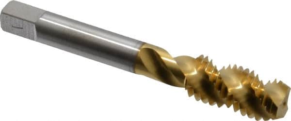 Accupro 40165-00T Spiral Flute Tap: 1/2-13, UNC, 3 Flute, Modified Bottoming, 2B Class of Fit, Powdered Metal, TiN Finish 