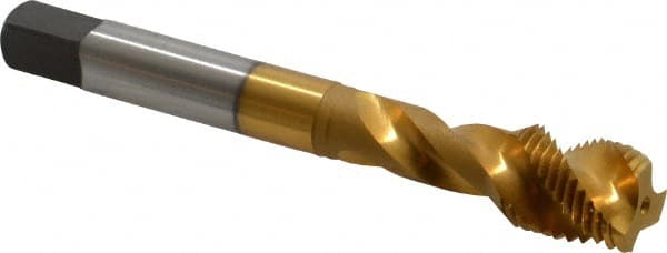 Accupro 40175-00T Spiral Flute Tap: 1/2-20, UNF, 3 Flute, Modified Bottoming, 2B Class of Fit, Powdered Metal, TiN Finish 
