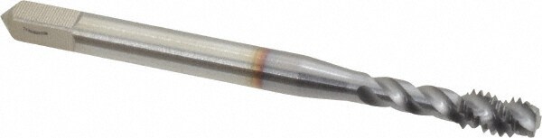 Spiral Flute Tap: #8-32, UNC, 3 Flute, Modified Bottoming, 3B Class of Fit, Powdered Metal, TICN Finish