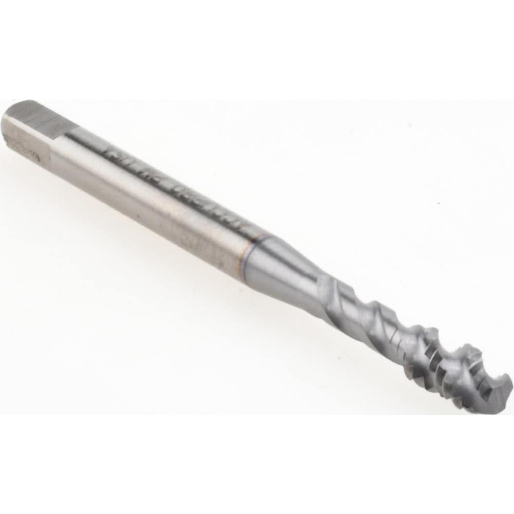 Spiral Flute Tap: #8-32, UNC, 3 Flute, Modified Bottoming, 3B Class of Fit, Powdered Metal, TICN Finish