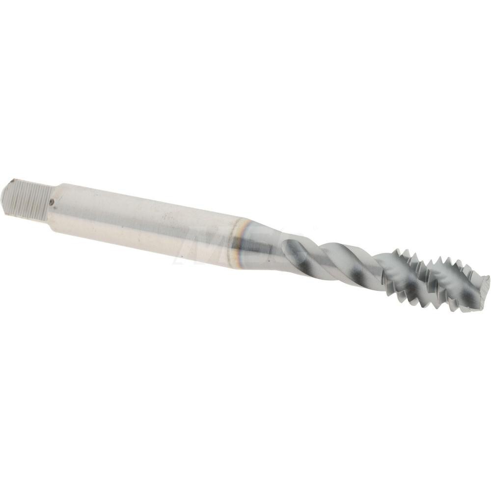 Spiral Flute Tap: 1/4-20, UNC, 3 Flute, Modified Bottoming, 2B Class of Fit, Powdered Metal, TICN Finish
