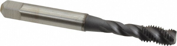 Spiral Flute Tap: 1/4-28, UNF, 3 Flute, Modified Bottoming, 3B Class of Fit, Powdered Metal, TICN Finish