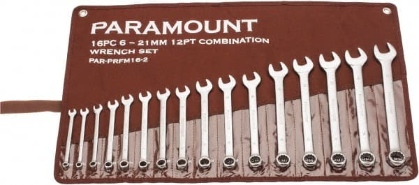 Paramount 022-16MSET Combination Wrench Set: 16 Pc, Metric 