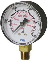 Wika 9747230 Pressure Gauge: 1-1/2" Dial, 1/8" Thread, NPT, Lower Mount Image