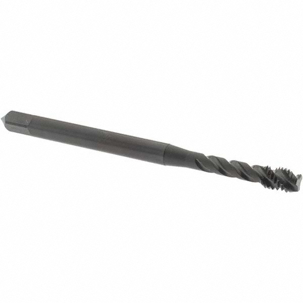 Spiral Flute Tap: M5x0.80 Metric Coarse, 3 Flutes, Modified Bottoming, 6H Class of Fit, Vanadium High Speed Steel, Oxide Coated