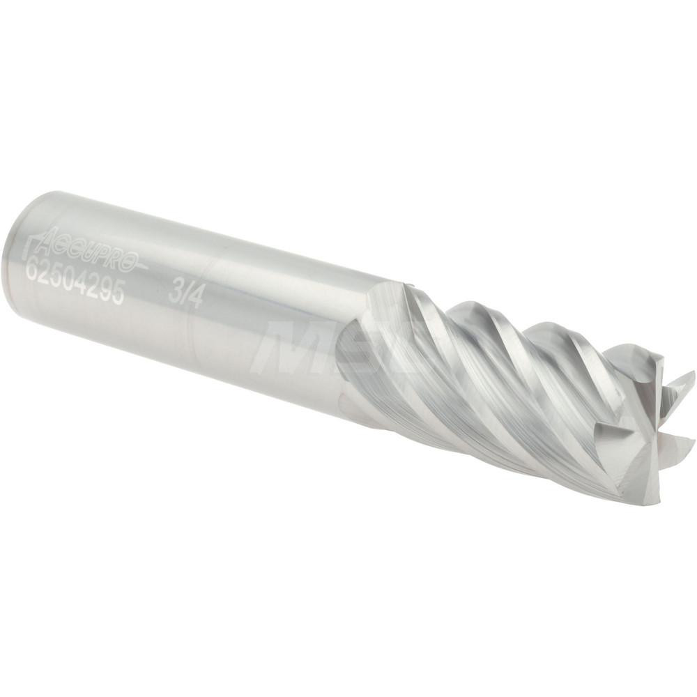 Accupro 12183869 Square End Mill: 3/4 Dia, 1-1/2 LOC, 3/4 Shank Dia, 4 OAL, 6 Flutes, Solid Carbide Image