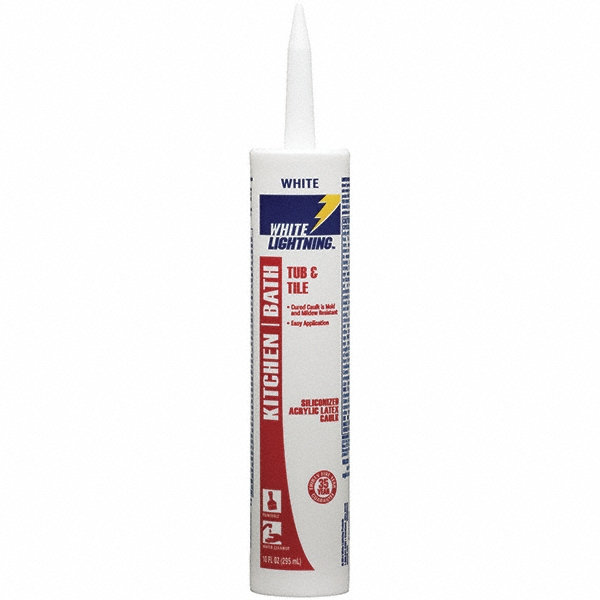 10 oz Cartridge White Acrylic & Silicone Hybrid Caulk - 180&deg;F Max Operating Temp