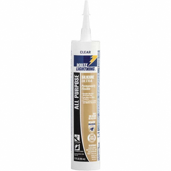 Caulk: 10 oz Cartridge, Clear, RTV Silicone