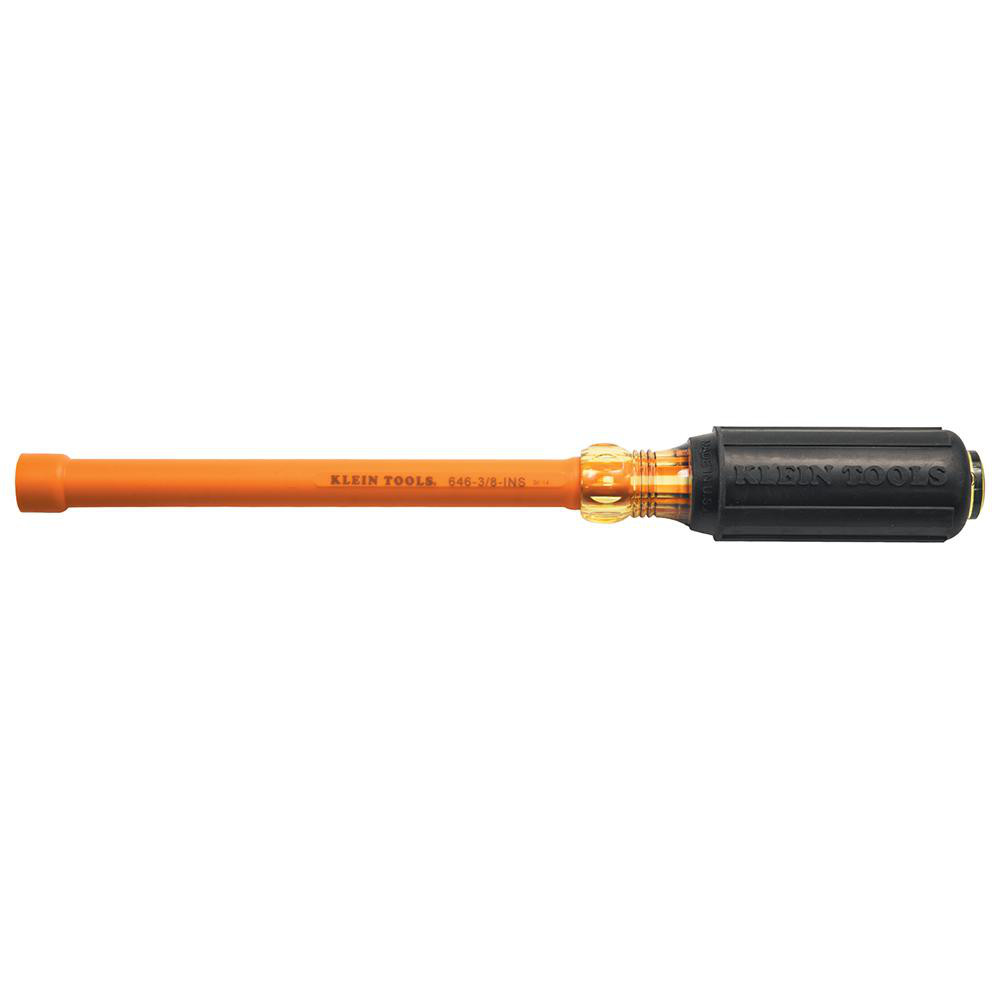 Klein Tools - Nut Driver: 3/8" Drive, Hollow Shaft, Cushion Grip Handle ...
