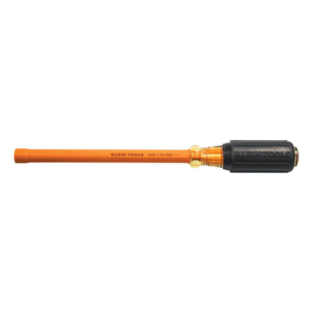 Klein Tools - Nut Driver: 1/4" Drive, Hollow Shaft, Cushion Grip Handle ...