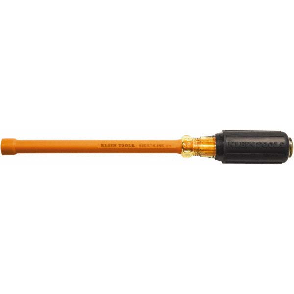 Klein Tools 5/16" Hollow Shaft Nutdriver - Cushion Grip Handle, 9-3/4" OAL | Part #646-5/16-INS