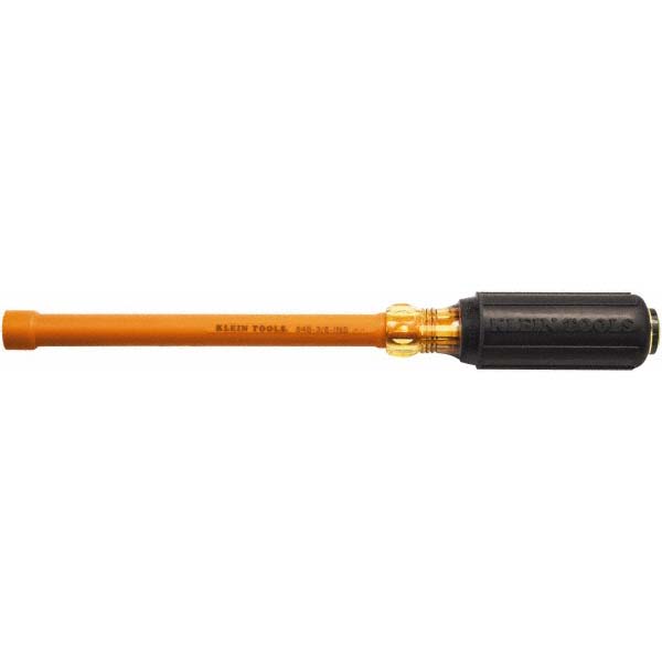 Klein Tools 3/8" Hollow Shaft Nutdriver - Cushion Grip Handle, 9-3/4" OAL | Part #646-3/8-INS