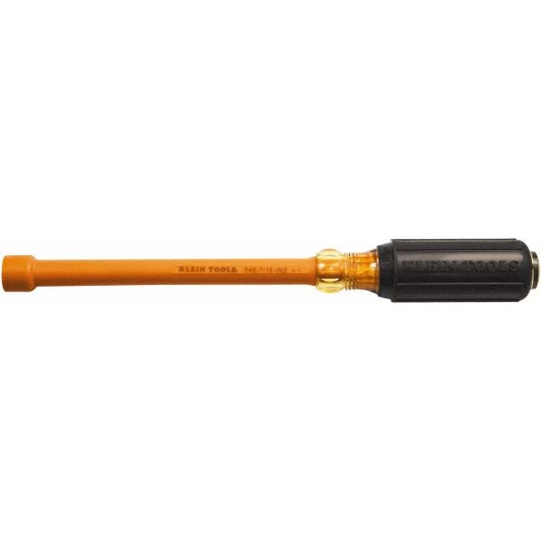 Klein Tools 7/16" Hollow Shaft Nutdriver - Cushion Grip Handle, 10-5/16" OAL | Part #646-7/16-INS