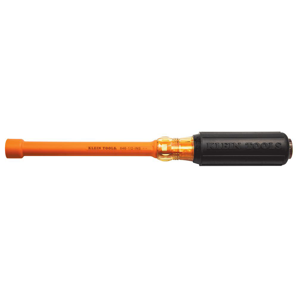 Klein Tools - Nut Driver: 1/2" Drive, Hollow Shaft, Cushion Grip Handle ...