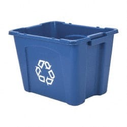 Rubbermaid FG571473BLUE 14 Gal Rectangle Blue Recycling Container 