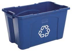 18 Gal Rectangle Blue Recycling Container