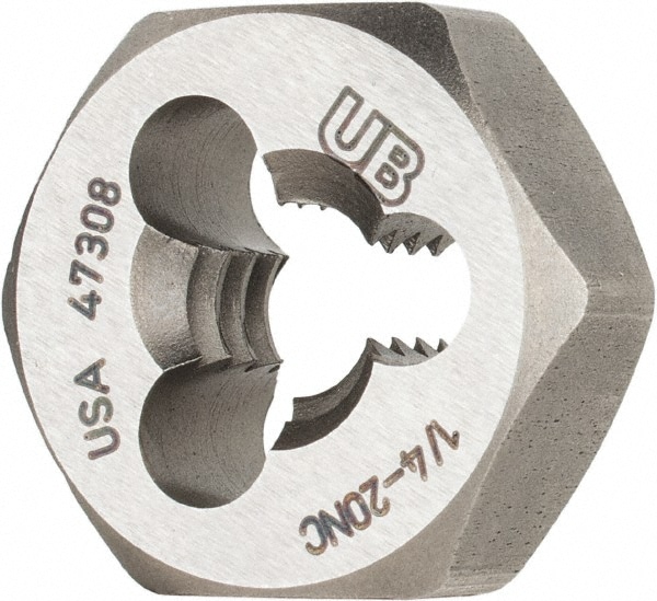 Union Butterfield 6009069 Hex Rethreading Die: 1/4-20 Thread, Right Hand, Steel 