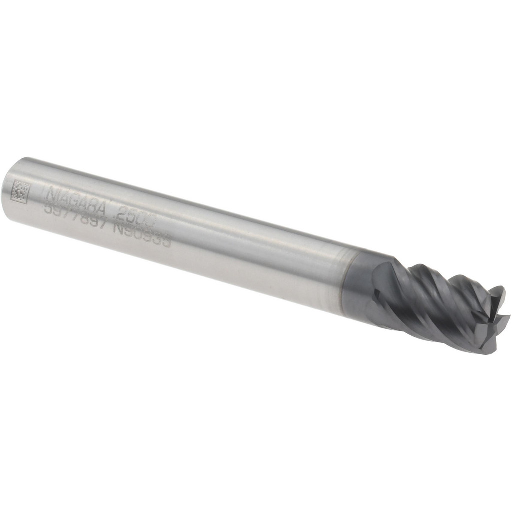 Niagara Cutter 17006987 Corner Radius End Mill: 1/4" Dia, 3/8" LOC, 0.015" Radius, 5 Flutes, Solid Carbide Image