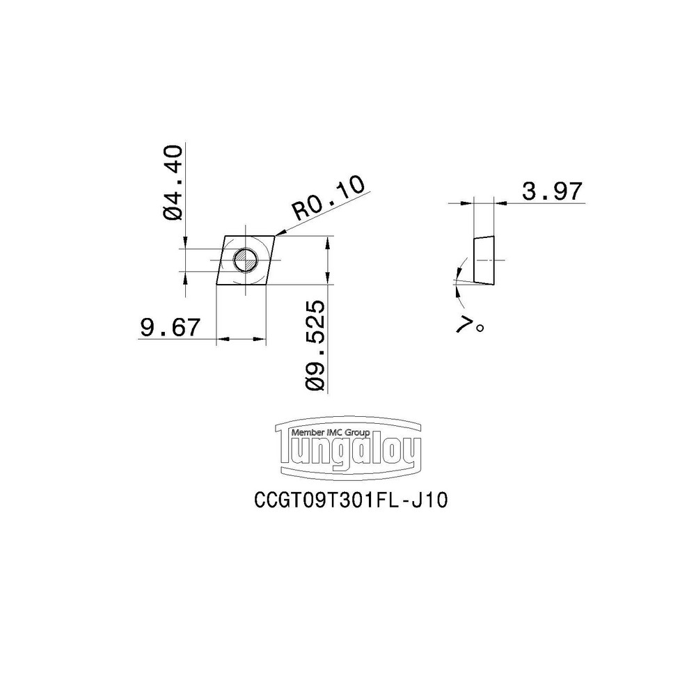 Tungaloy - Turning Insert: CCGT09T301FL-J10 J740, Carbide | MSC Direct