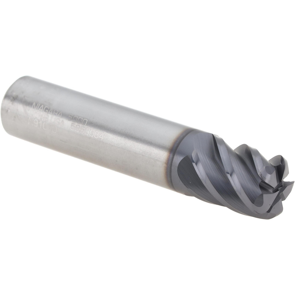 Niagara Cutter 17007031 Corner Radius End Mill: 1/2" Dia, 5/8" LOC, 0.09" Radius, 5 Flutes, Solid Carbide Image