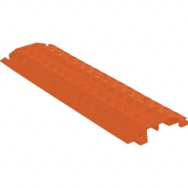 Floor Cable Cover: Polyurethane, 2 Channels, 1-3/4" Max Cable Dia