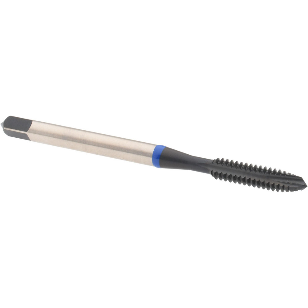 Spiral Point Tap: #6-32, 3 Flutes, Plug, Vanadium High Speed Steel, Oxide Finish