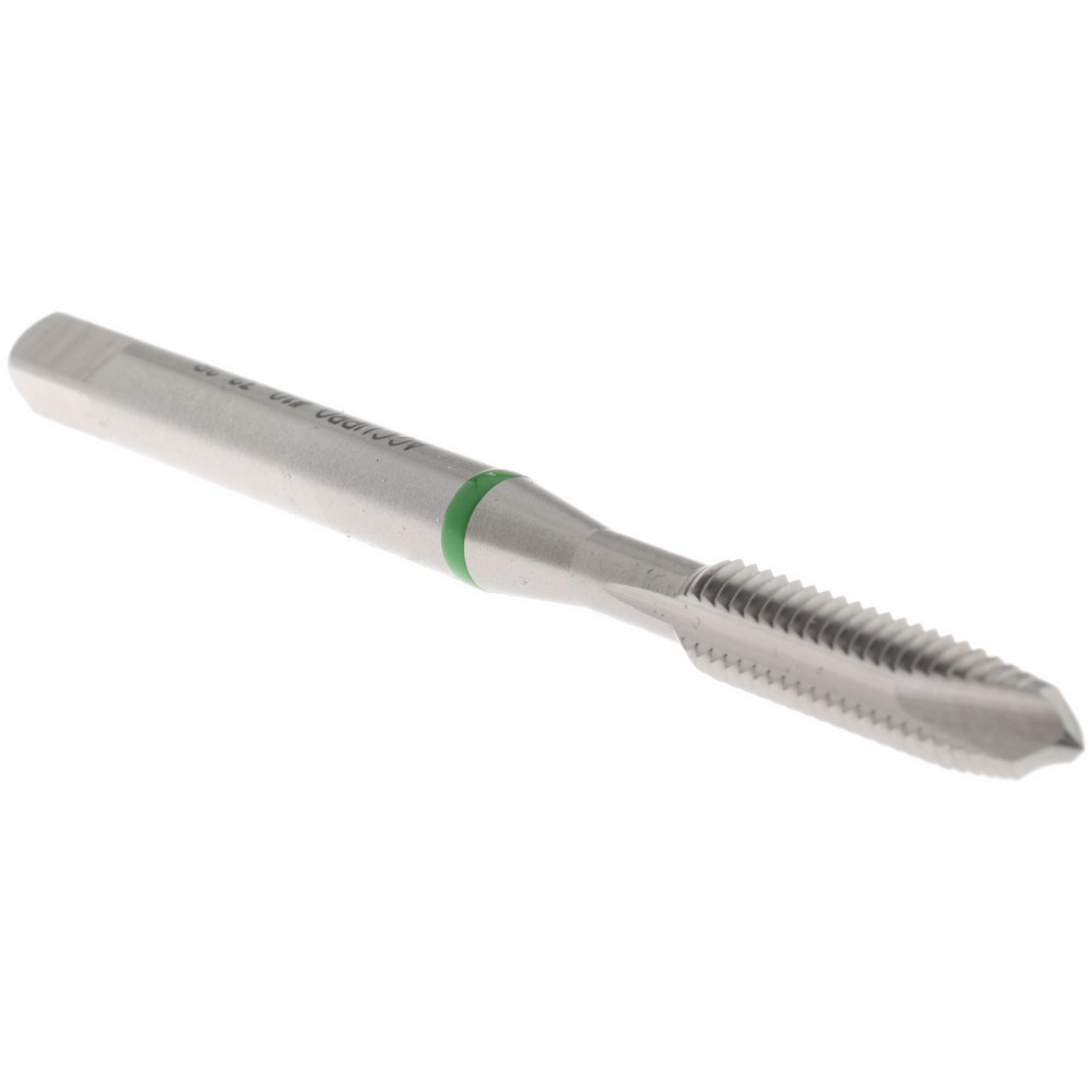 Spiral Point Tap: #10-32, 3 Flutes, Plug, 2B Class of Fit, Vanadium High Speed Steel, Bright Finish