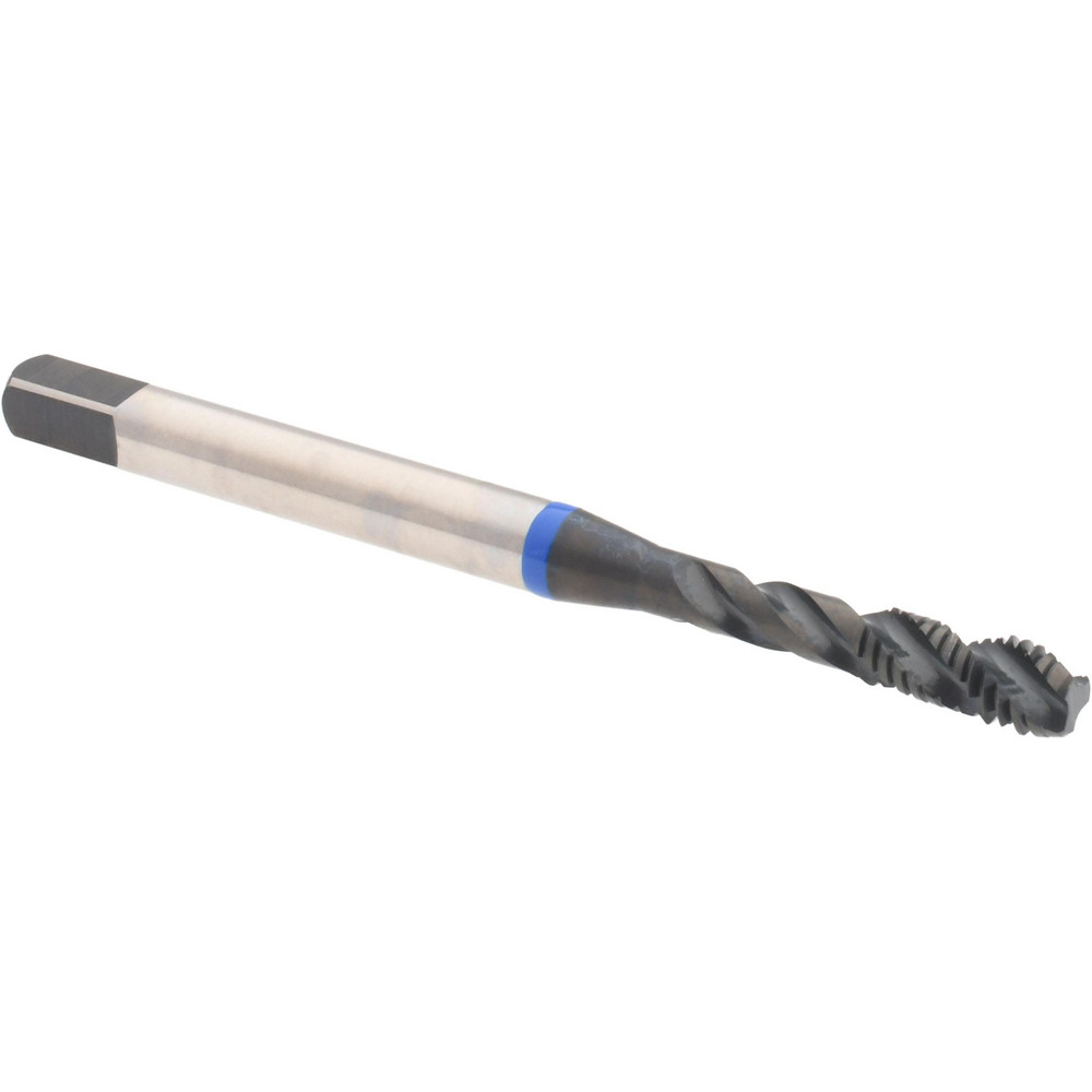 Spiral Flute Tap: M4 x 0.70, 3 Flute, Modified Bottoming, 6H Class of Fit, Vanadium High Speed Steel, Oxide Finish