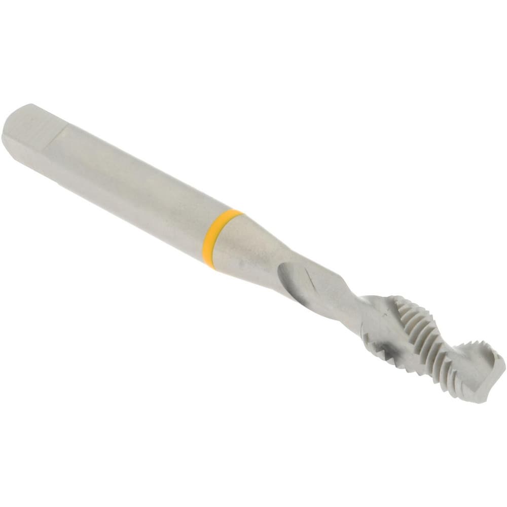 Spiral Flute Tap: 1/4-28, 2 Flute, Modified Bottoming, 2B Class of Fit, Vanadium High Speed Steel, Bright/Uncoated