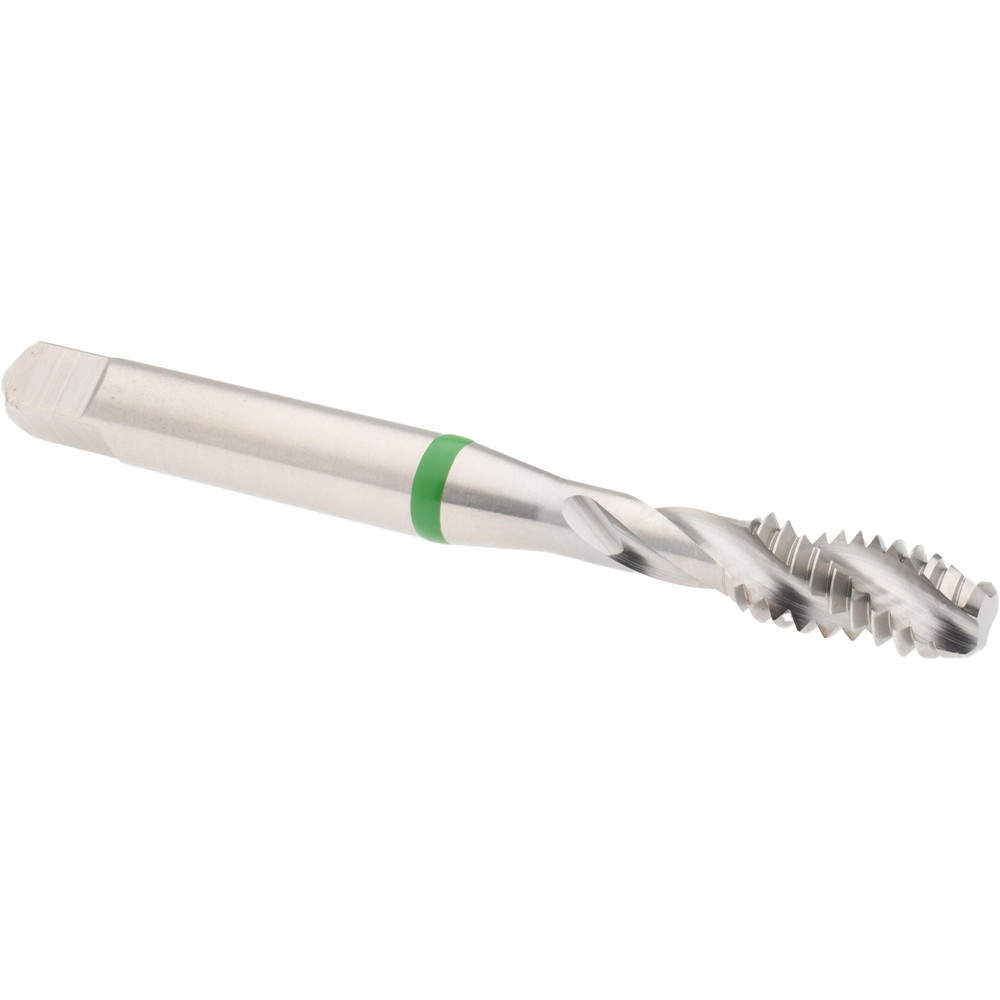 Spiral Flute Tap: 1/4-20, 3 Flute, Modified Bottoming, 2B Class of Fit, Vanadium High Speed Steel, Bright/Uncoated
