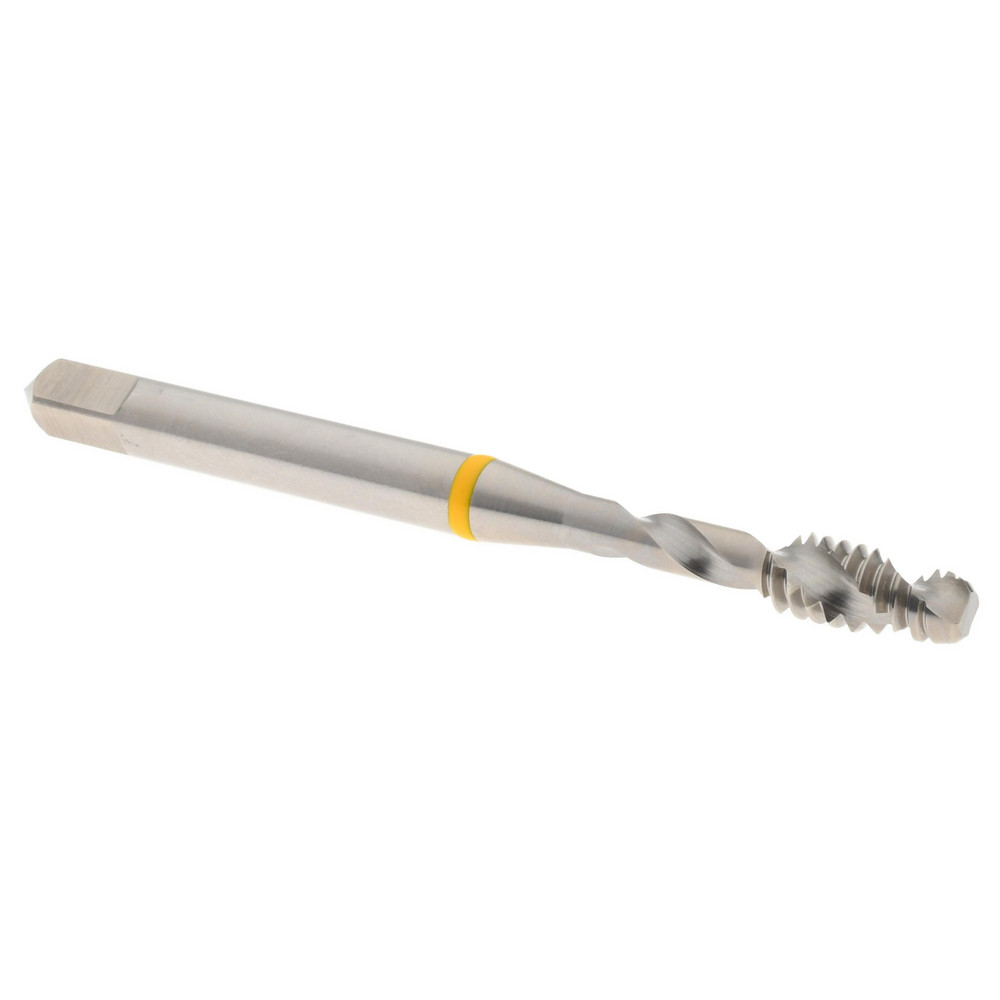 Spiral Flute Tap: #10-24, 2 Flutes, Modified Bottoming, 2B Class of Fit, Vanadium High Speed Steel, Bright/Uncoated